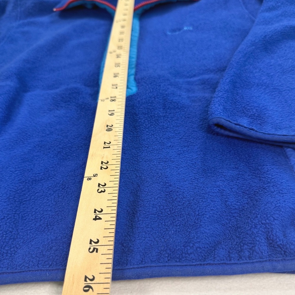 VTG 1989 Patagonia Fleece Pile 1/2 Zip Synchilla Pullover Blue Teal Red Mens M - Picture 6 of 10